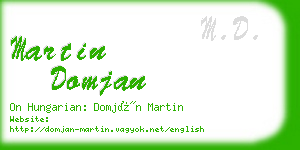 martin domjan business card